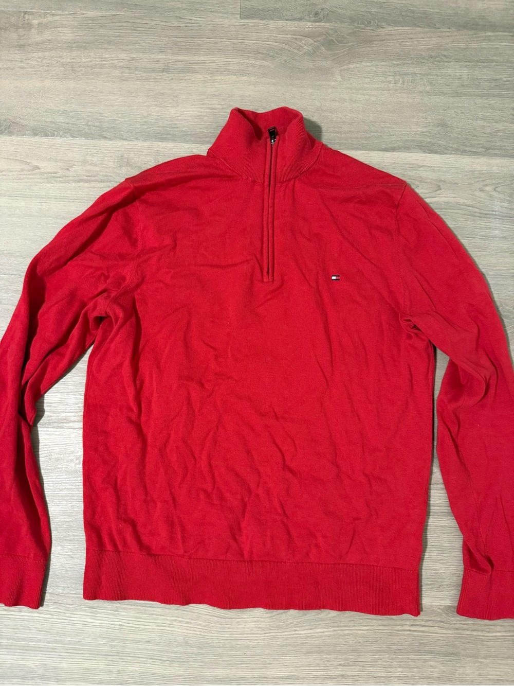 Tommy Hilfiger Red Half‑Zip Pullover Sweater sz XL NWOT